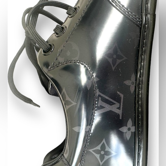 LOUIS VUITTON MEN SIZE 8.5 Abbesses black Derby EXCELLENT CONDITION - Picture 8 of 10